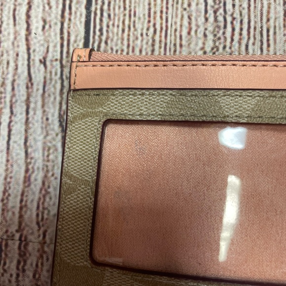 Coach Tan and Pink Key Card Holder small - Picture 5 of 5